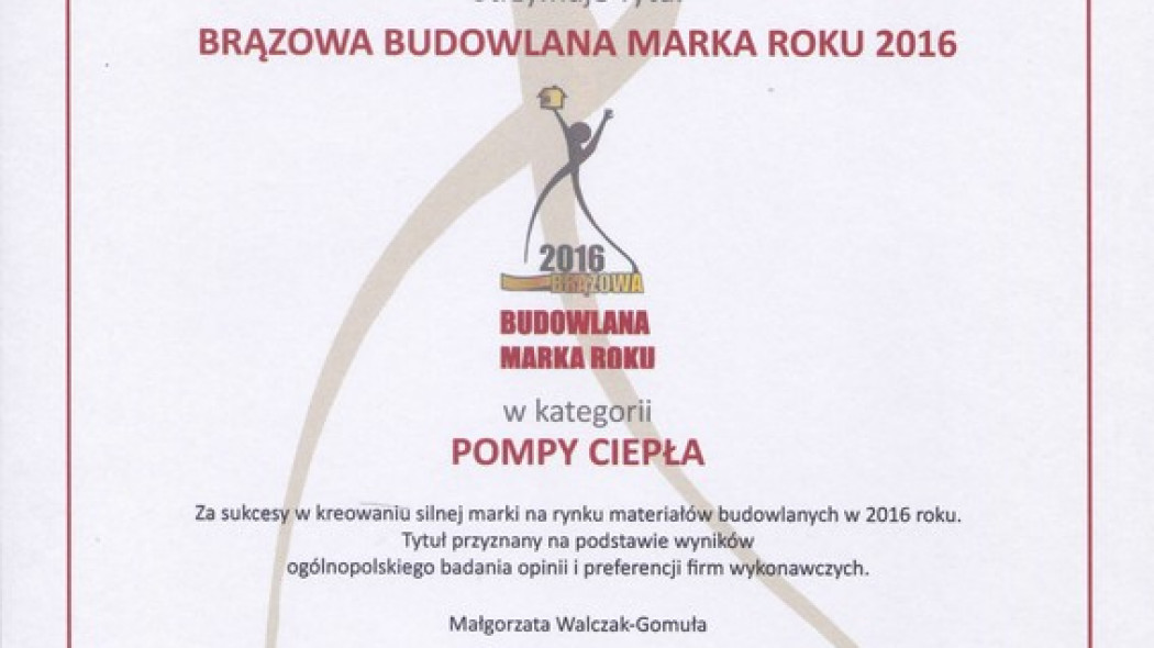 Pompy ciepła Hewalex z tytułem Budowlana Marka Roku 2016