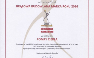 Pompy ciepła Hewalex z tytułem Budowlana Marka Roku 2016