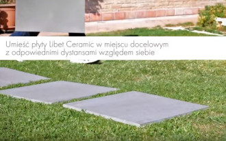 Montaż gresów porcelanowych na trawie