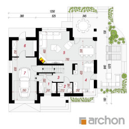 Projekt Dom w aurorach (P) - rzut parteru