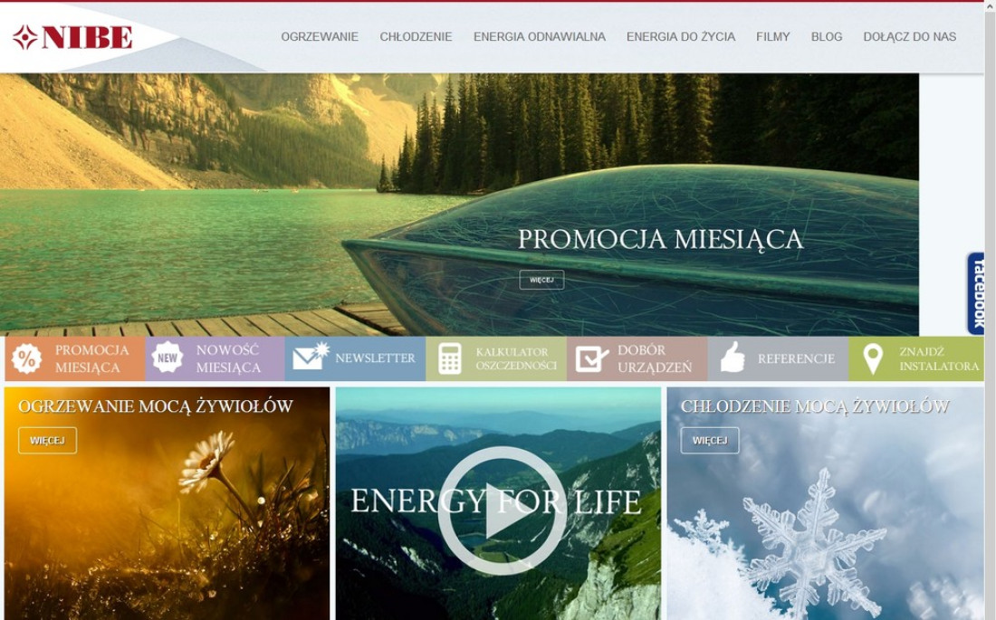 Nowa strona internetowa NIBE.PL oraz ENERGIADOZYCIA.PL