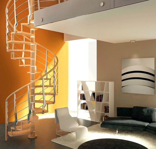 Składane z gotowych elementów spiralne schody Trio