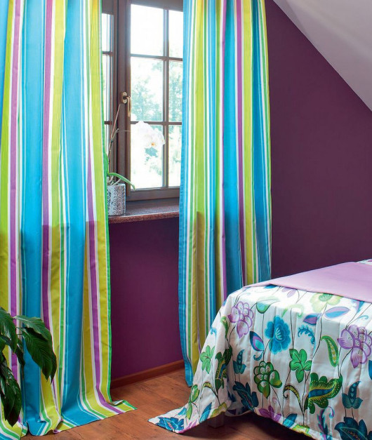 Zasłony na szelkach, tkanina Fleur