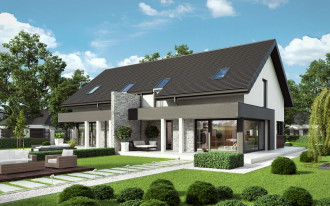 HomeKONCEPT 47 B - nowoczesny budynek do zabudowy bliźniaczej