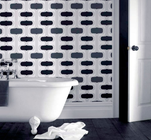 Tapety do łazienki w czarno-białe wzory