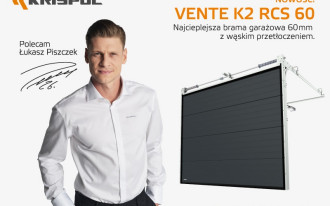 KRISPOL: nowy model bramy garażowej VENTE K2 RCS 60