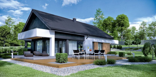 Projekt HomeKONCEPT 44 - nowoczesna parterówka z możliwością dopłaty do kredytu MDM