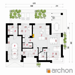 Projekt domu Dom w serduszkach - rzut parteru