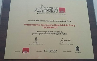 Techniprot z Gazelą Biznesu