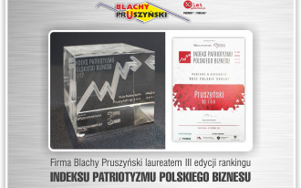Firma Pruszyński wyróżniona w III edycji rankingu Indeks Patriotyzmu Polskiego Biznesu