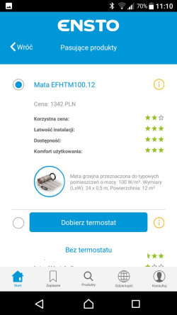 Aplikacja Ensto HEATEK
