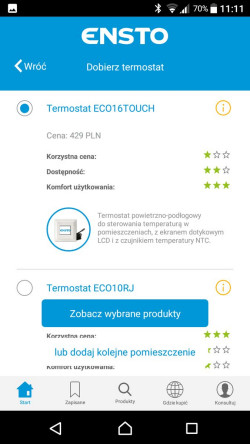 Aplikacja Ensto HEATEK