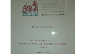 Blachy Pruszyński Ambasadorem Polskiej Gospodarki 2017
