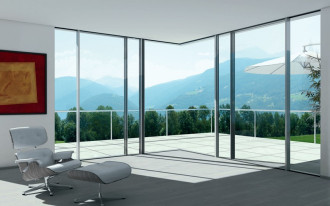 Efekt szklanych ścian w systemie Schüco ASS 77 PD.HI