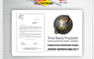 Blachy Pruszyński Wybitnym Eksporterem Roku 2017