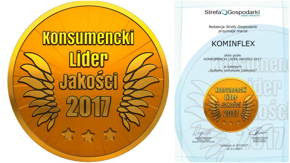 Konsumencki Lider Jakości 2017 dla firmy Komin-Flex