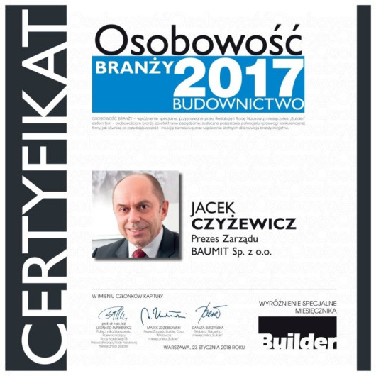 Jacek Czyżewicz, Osobowość Branży 2017