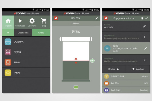 YOODA Smart Home - screeny aplikacji