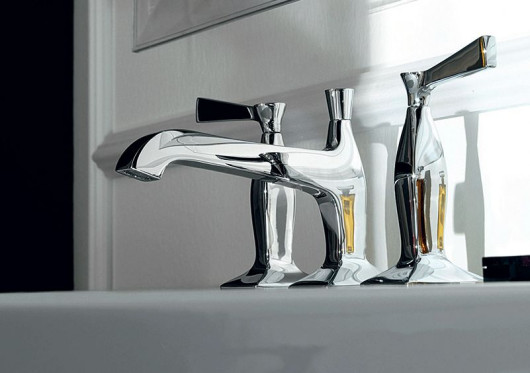 Trójotworowa chromowana bateria Bellagio w stylu art déco