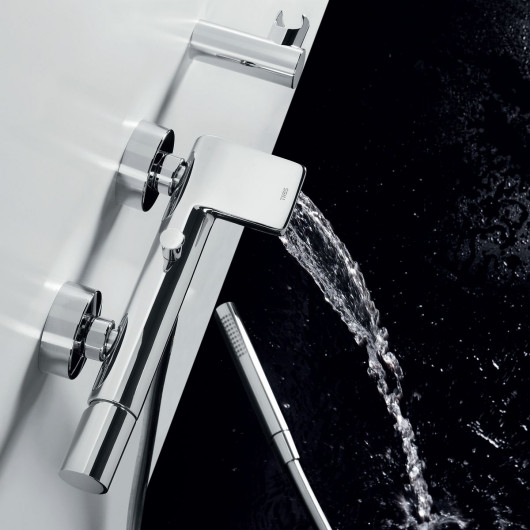 Jednouchwytowa bateria natynkowa Max-Tres z kaskadową wylewką