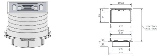 SitaCompact nasadka balkonowa z sitem płaskim z ABS, kratką ze stali nierdzewnej. 