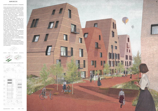 Wyróżniona praca pt. &quot;Kamieniczki&quot; autorstwa Karoliny Szczygieł z Politechniki Śląskiej