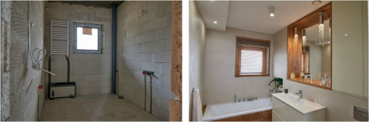 Łazienka przed i po aranżacji