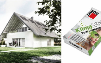 Wapienny tynk Baumit KlimaWhite w realizacji Domu Optymalnego
