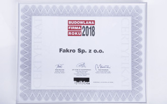 FAKRO Budowlaną Firmą Roku 2018