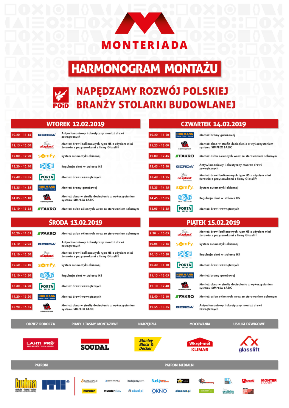 MONTERIADA 2019 - harmonogram wydarzeń