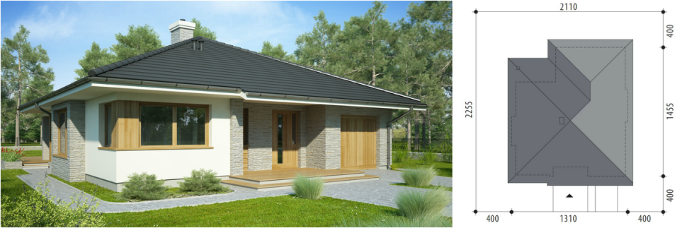 Wizualizacja projektu Patrycjusz i rzut dachu