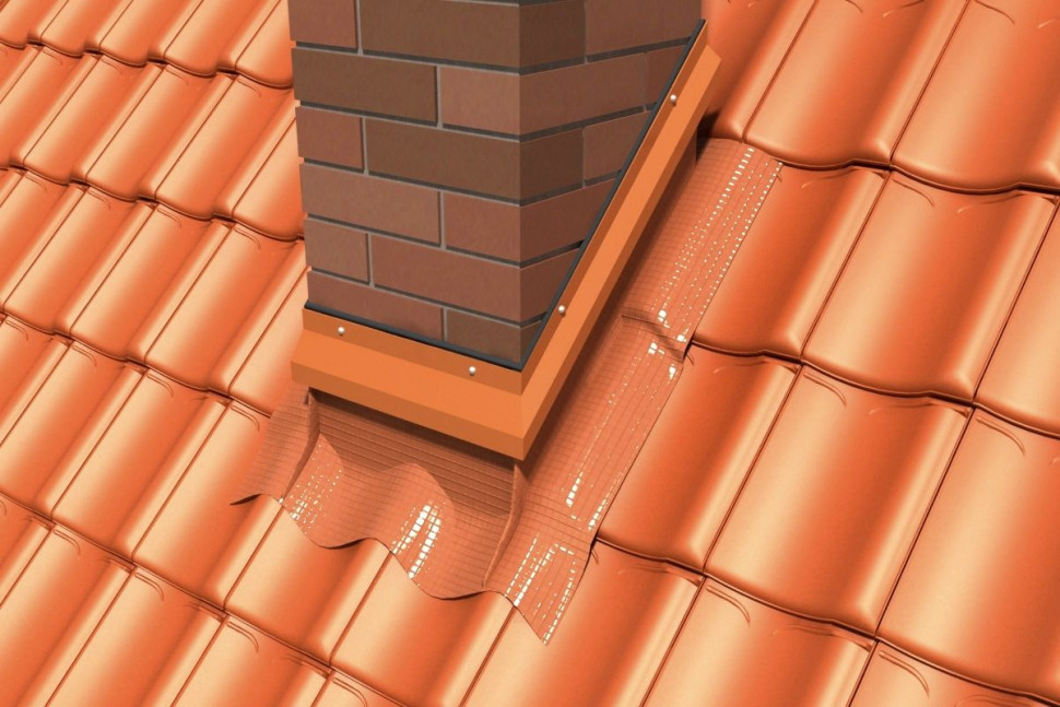 Dachówka ceramiczna, obróbka komina