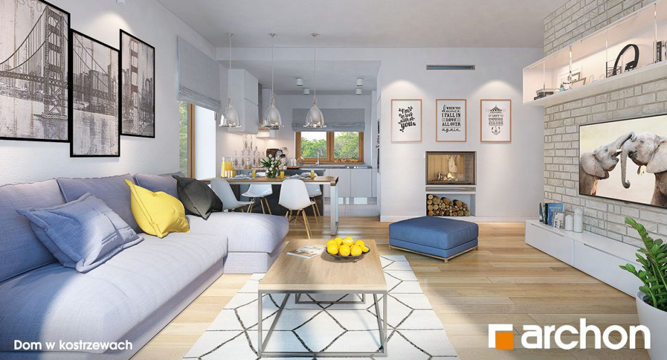 &quot;Domu w kostrzewach&quot; - wizualizacja wnętrza