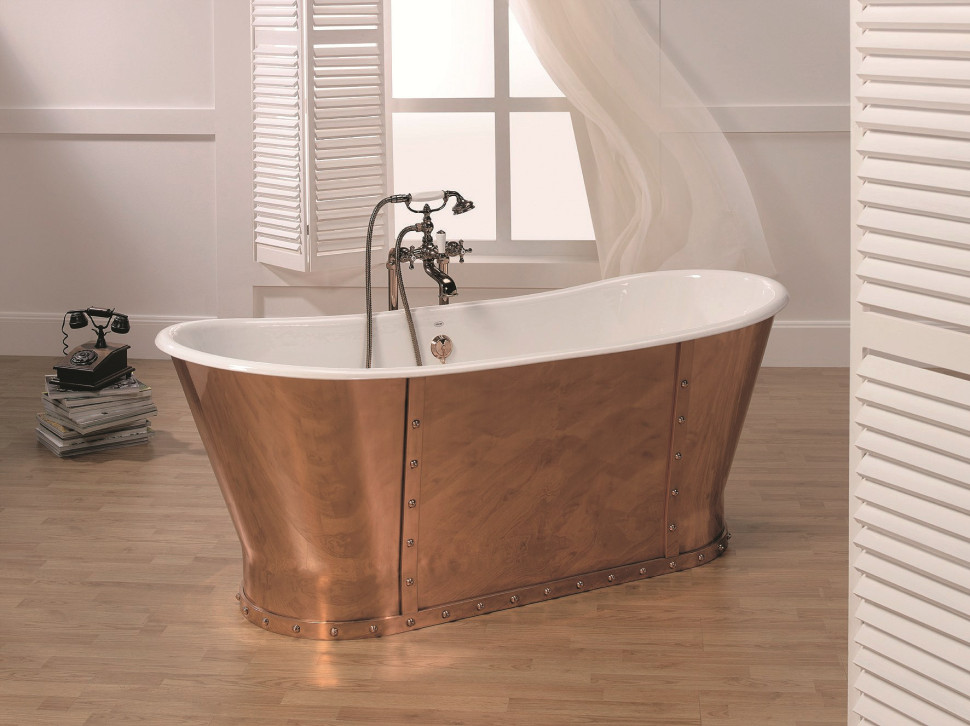 Wanna wolno stojąca w kolorze miedzi