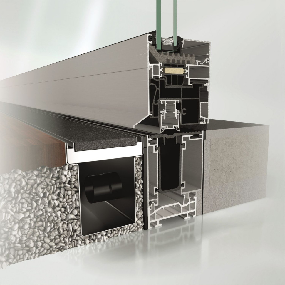 Drzwi balkonowe Schüco AWS 75.SI+ - przekrój