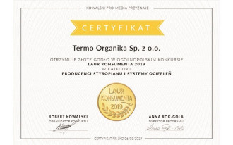 Złoty Laur Konsumenta 2019 dla Termo Organiki