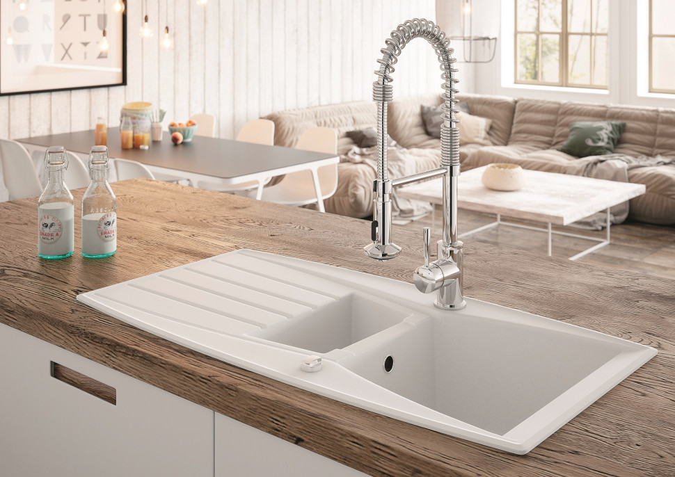 Zlewozmywak z wyciąganą wylewką