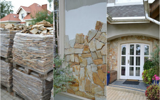 Elewacja ozdobiona łupkiem bułgarskim