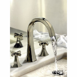 Bateria umywalkowa GOLD HEXA niklowana