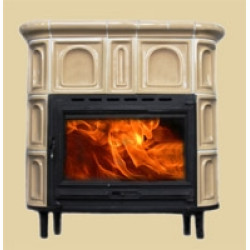 Piec kaflowy Kornak 22 z żeliwnym wkładem kominkowym Kornak 5