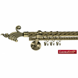 Karnisze Metalowe Rzymskie Podwójne z rurami ryflowanymi