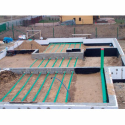 Gruntowy wymiennik ciepła GEOHEAT - w obrysie fundamentów