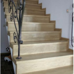 Schody okładzinowe na beton - dąb lity