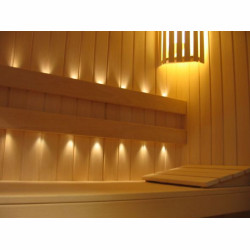 Sauna światłowód +lampa w narożniku