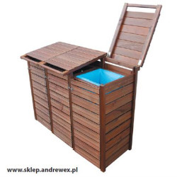 Kosz ogrodowy do segregacji odpadów potrójny