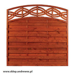 Płot ryflowany 1640/1800/1800 mm Chateau, kolor teak