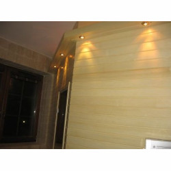 Sauna osikowa, gzyms z halogenami