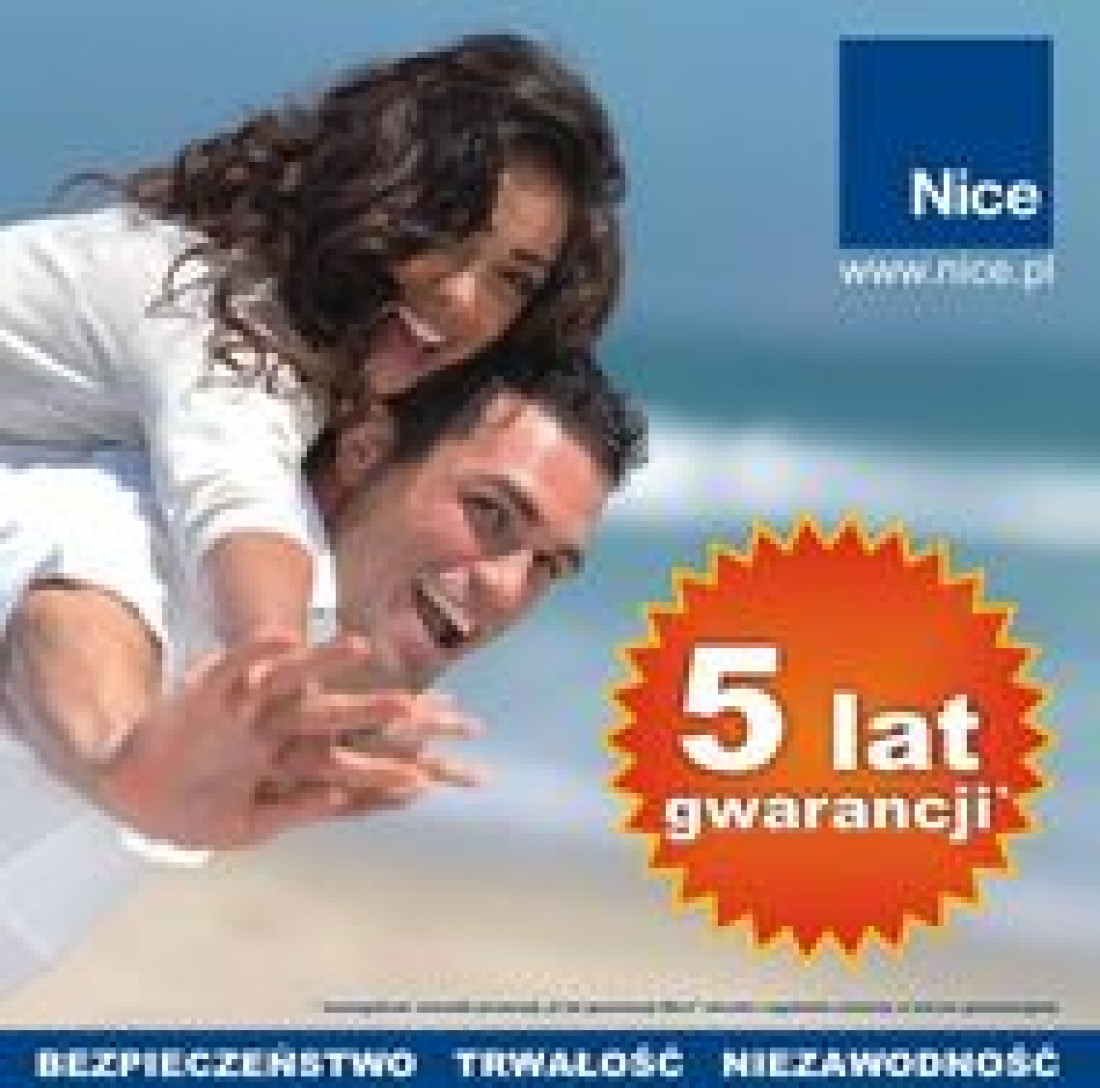 Promocja 5 lat gwarancji na automatykę Nice!