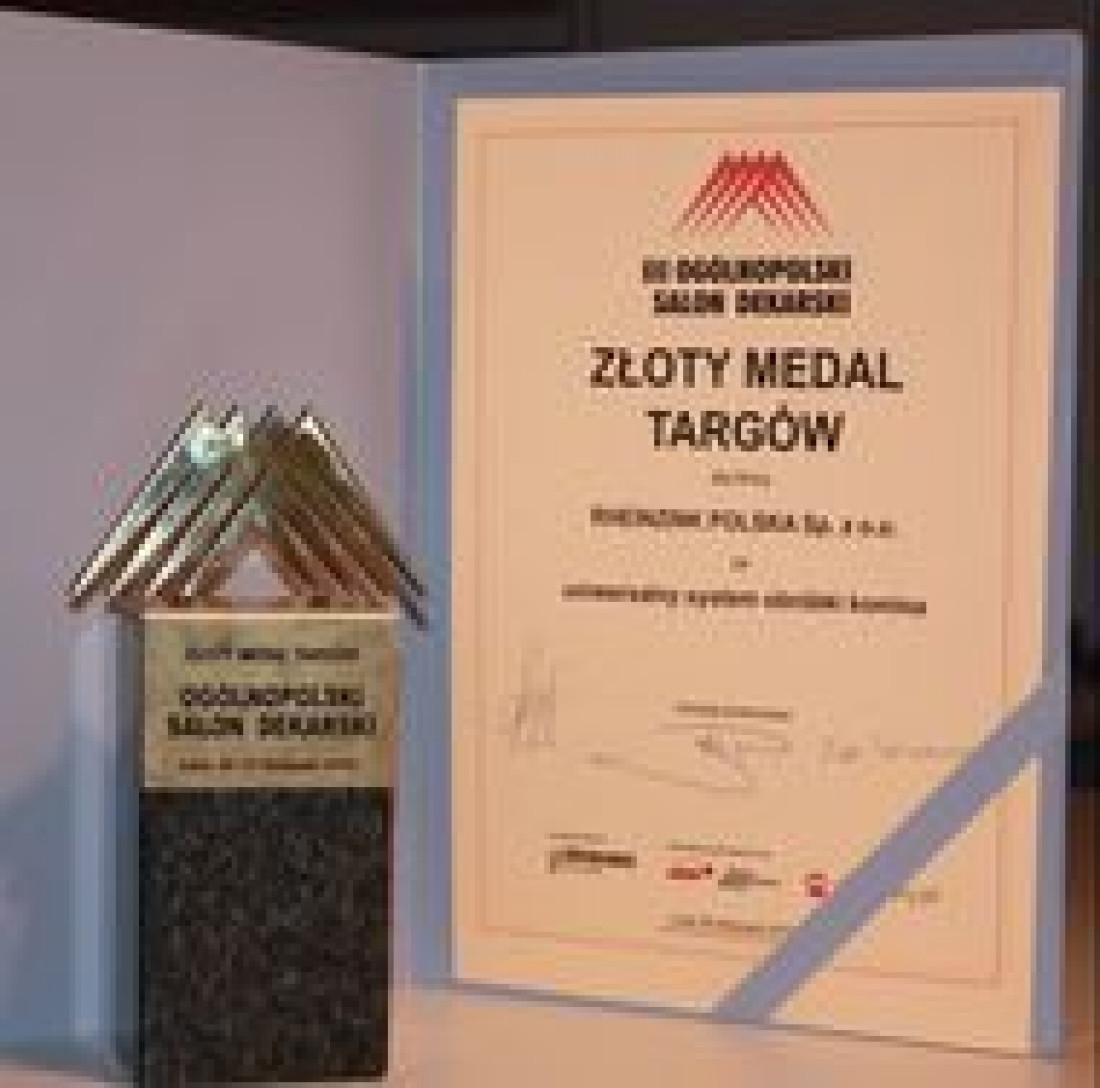 Złoty Medal III Ogólnopolskiego Salonu Dekarskiego dla RHEINZINK Polska sp. z o.o. 