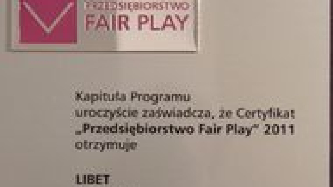 LIBET firmą „FAIR PLAY 2011” 